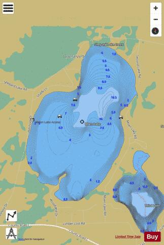Moen Lake depth contour Map - i-Boating App
