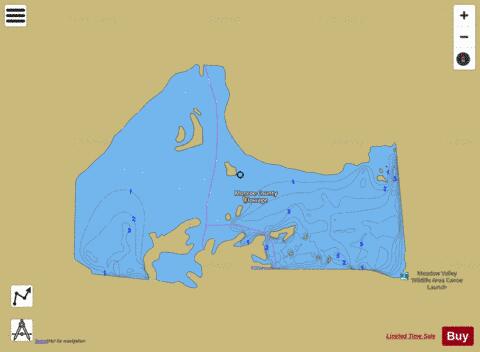 Monroe County Flowage depth contour Map - i-Boating App
