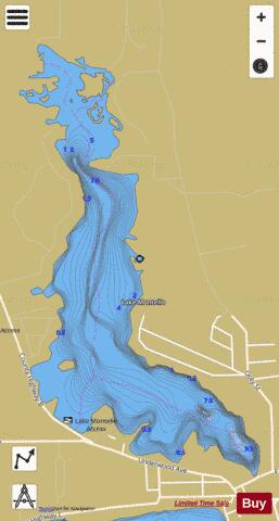 Montello Cutoff depth contour Map - i-Boating App