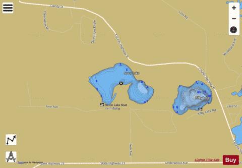 Moon Lake B depth contour Map - i-Boating App