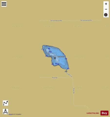 Mud Lake D depth contour Map - i-Boating App