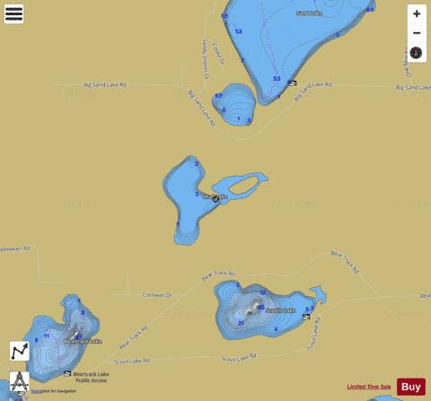 Mud Lake G depth contour Map - i-Boating App