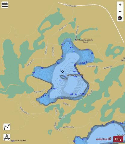 Muskellunge Lake E depth contour Map - i-Boating App
