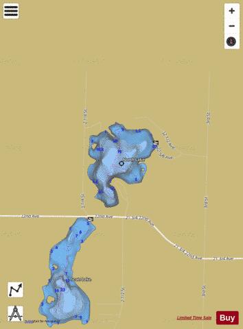North Lake A depth contour Map - i-Boating App