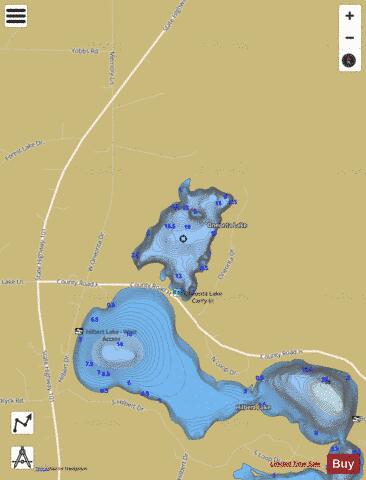 Oneonta Lake depth contour Map - i-Boating App