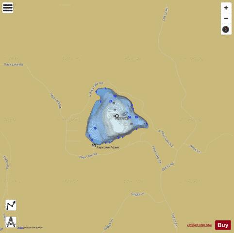 Paya Lake depth contour Map - i-Boating App