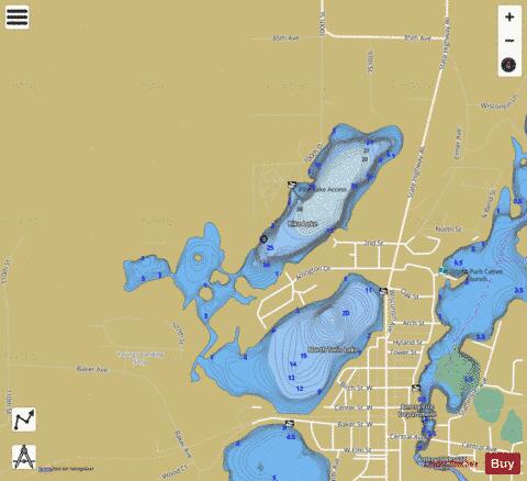 Pike Lake D depth contour Map - i-Boating App
