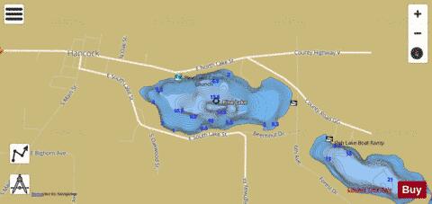 Pine Lake Hh depth contour Map - i-Boating App