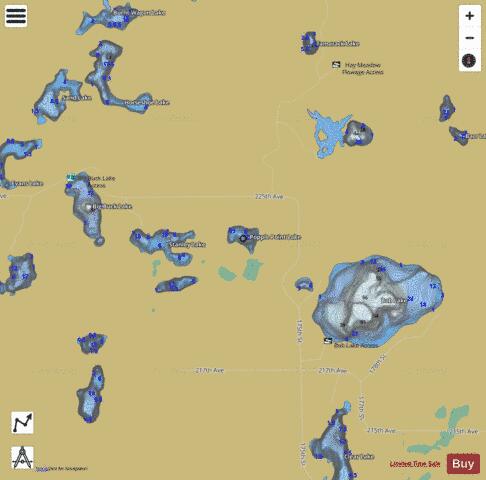 Popple Point Lake depth contour Map - i-Boating App