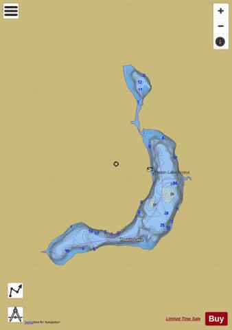 Poskin Lake depth contour Map - i-Boating App