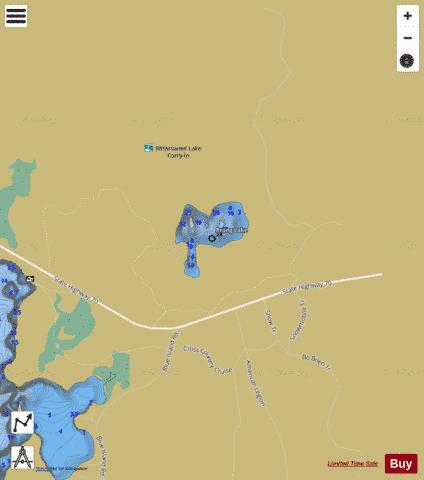 Prong Lake depth contour Map - i-Boating App