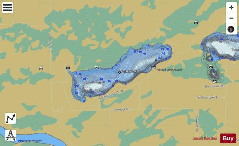 Pulaski Lake depth contour Map - i-Boating App