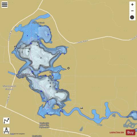 Rest Lake depth contour Map - i-Boating App