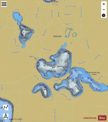 Sand Bar Lake depth contour Map - i-Boating App