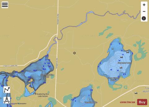 Scattering Rice Lake depth contour Map - i-Boating App