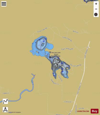 Sea Lion Lake depth contour Map - i-Boating App