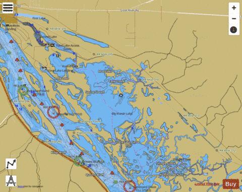 Second Lake depth contour Map - i-Boating App