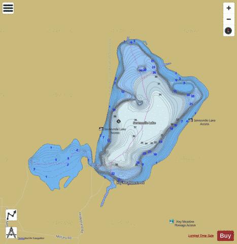 Sevenmile Lake depth contour Map - i-Boating App