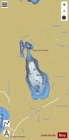 Silver Lake  Paradise Valley depth contour Map - i-Boating App