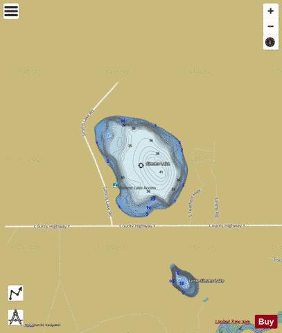 Simms Lake depth contour Map - i-Boating App