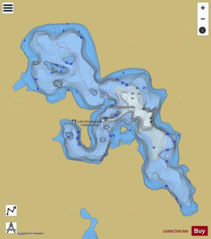Sissabagama Lake depth contour Map - i-Boating App