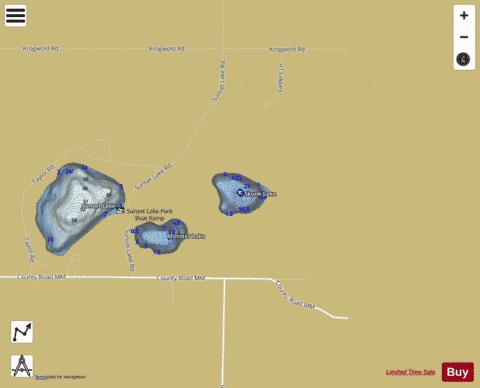 Skunk Lake depth contour Map - i-Boating App