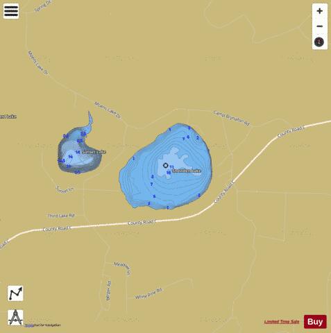 Snowden Lake depth contour Map - i-Boating App