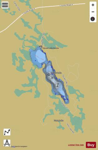 Squaw Lake depth contour Map - i-Boating App