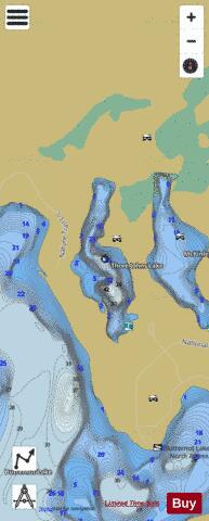 Three Johns Lake depth contour Map - i-Boating App