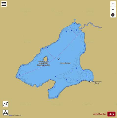 Totagatic Lake depth contour Map - i-Boating App