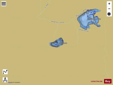 Travers Lake depth contour Map - i-Boating App
