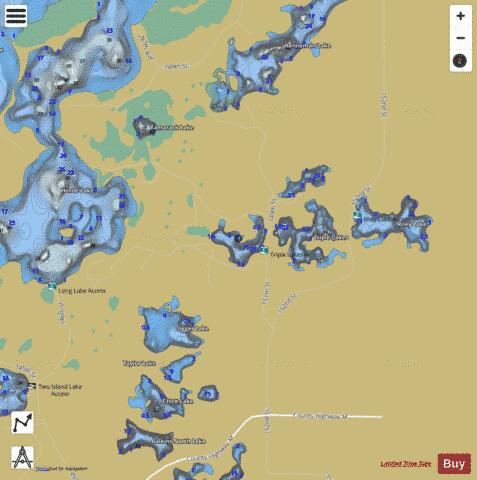 Triple Lake  West depth contour Map - i-Boating App