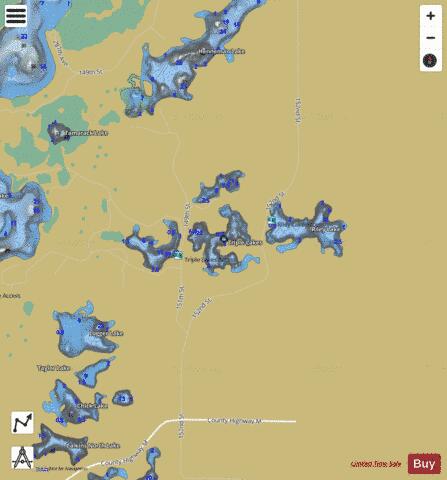 Triple Lakes depth contour Map - i-Boating App