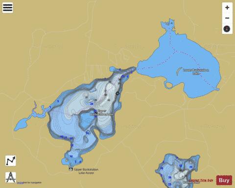 Upper Buckatabon Lake depth contour Map - i-Boating App