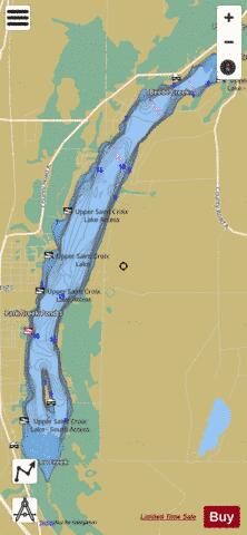 Upper Saint Croix Lake depth contour Map - i-Boating App