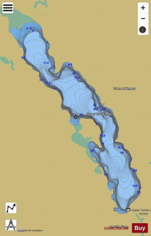 Upper Turtle Lake depth contour Map - i-Boating App