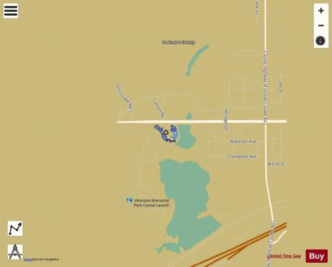 Veterans Memorial Park Pond depth contour Map - i-Boating App