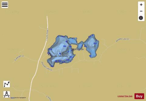 Waubee Lake depth contour Map - i-Boating App