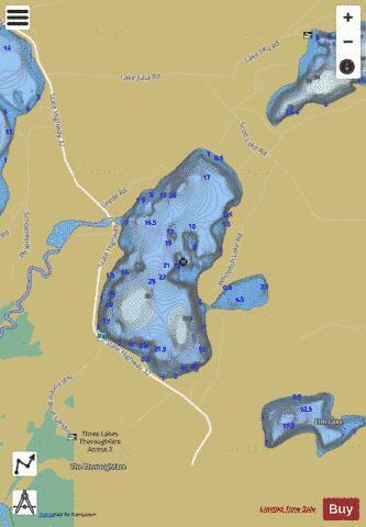 Whitefish Lake A depth contour Map - i-Boating App
