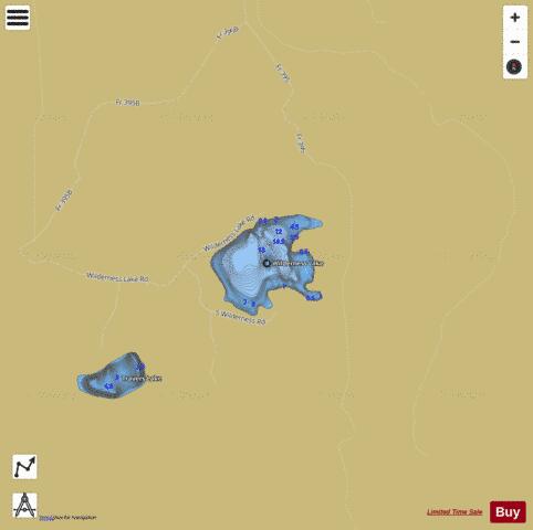 Wilderness Lake depth contour Map - i-Boating App