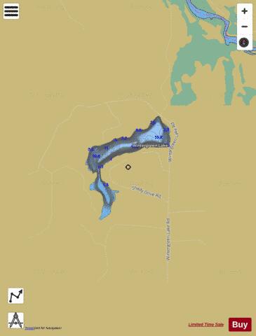Wintergreen Lake depth contour Map - i-Boating App