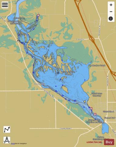 Wisconsin River Flowage depth contour Map - i-Boating App