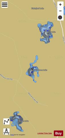 Wishbone Lake depth contour Map - i-Boating App