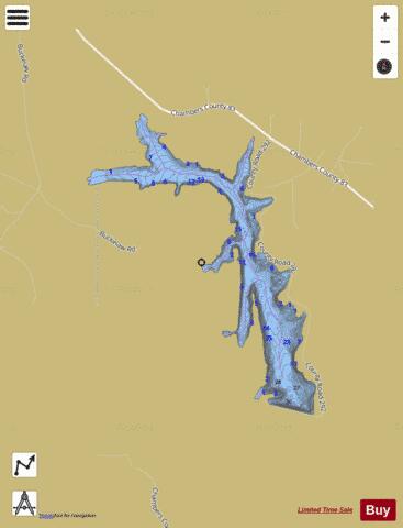 Chambers County Public Fishing Lake depth contour Map - i-Boating App