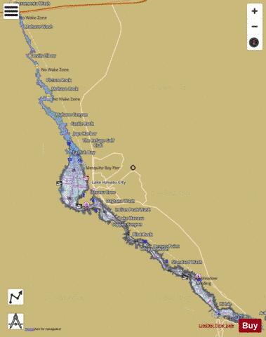 Lake Havasu depth contour Map - i-Boating App