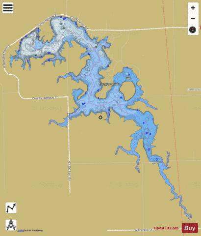 Evergreen Lake depth contour Map - i-Boating App