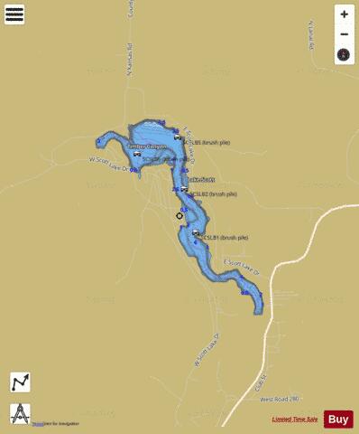 Lake Scott State Park, Scott depth contour Map - i-Boating App