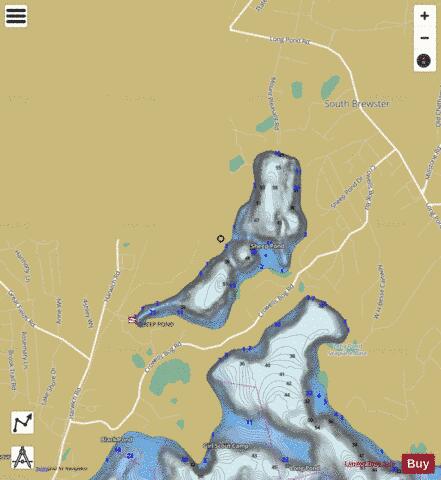 Sheep Pond depth contour Map - i-Boating App