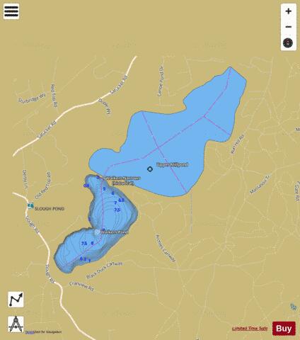 Upper Millpond depth contour Map - i-Boating App