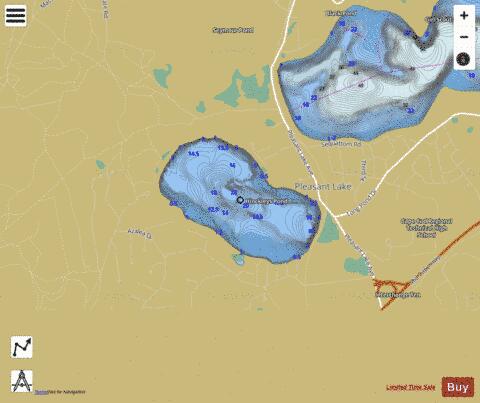 Hinckleys Pond depth contour Map - i-Boating App